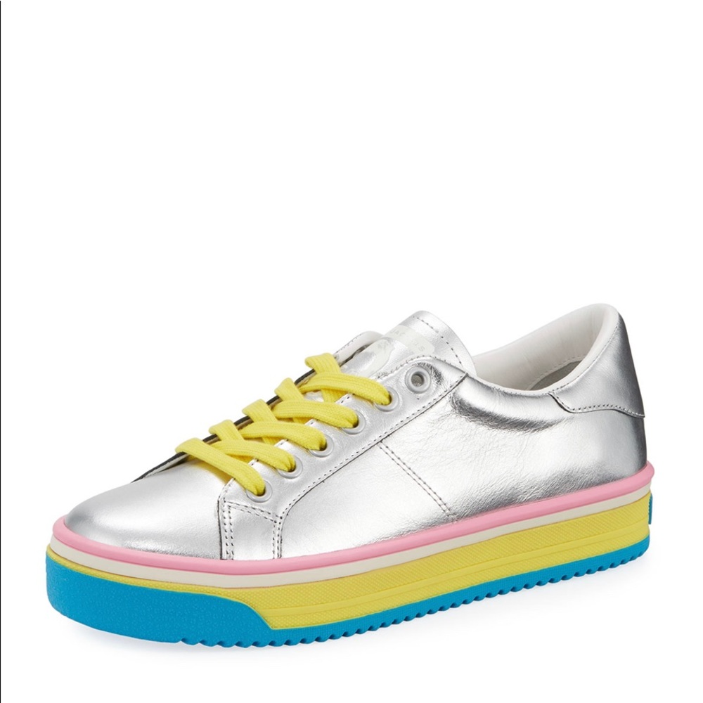 NEW Marc Jacobs Silver Multi Colored Sneakers